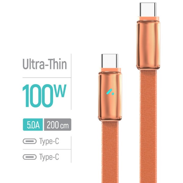 Фото - Кабель Colorway Type-C - Type-C (ultra-thin) (PD Fast Charging 100W) 5А 1м Orange (CW-CBPDCC100-OR)